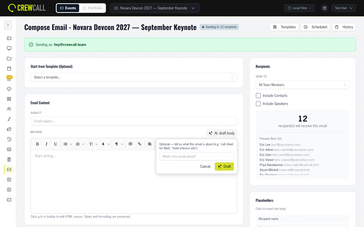 AI email drafting