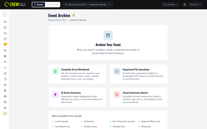 CrewCall event archive