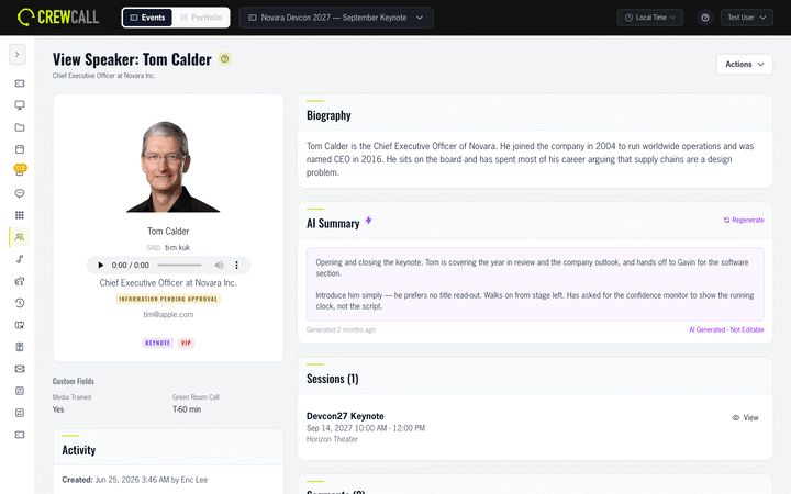 AI speaker summaries